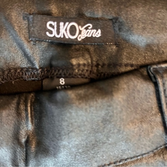 SUKO Jeans Faux Leather Pull On Black Pant Size 8 - Picture 7 of 7